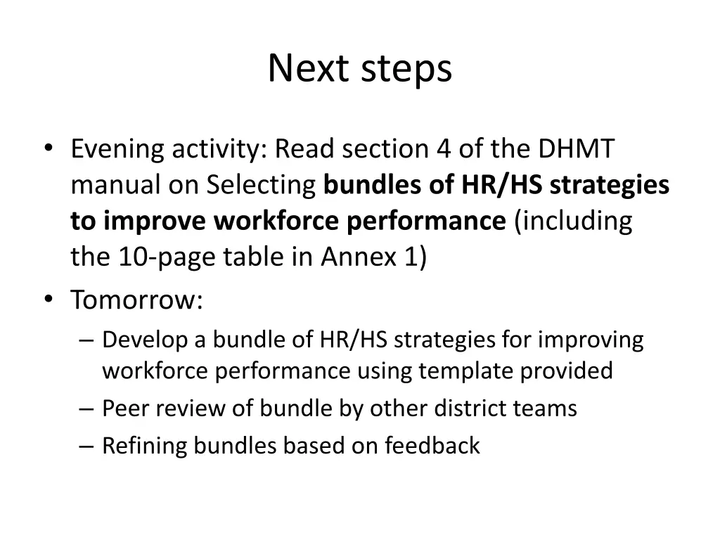 next steps