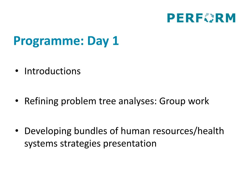 programme day 1