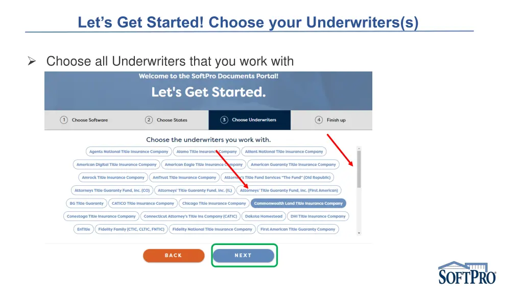 let s get started choose your underwriters s