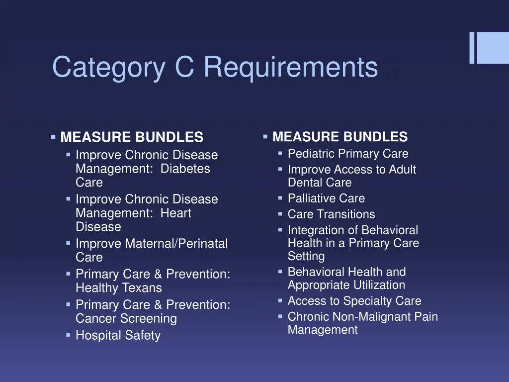 category c requirements 1