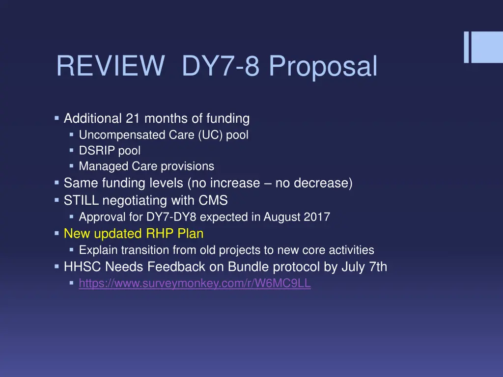 review dy7 8 proposal