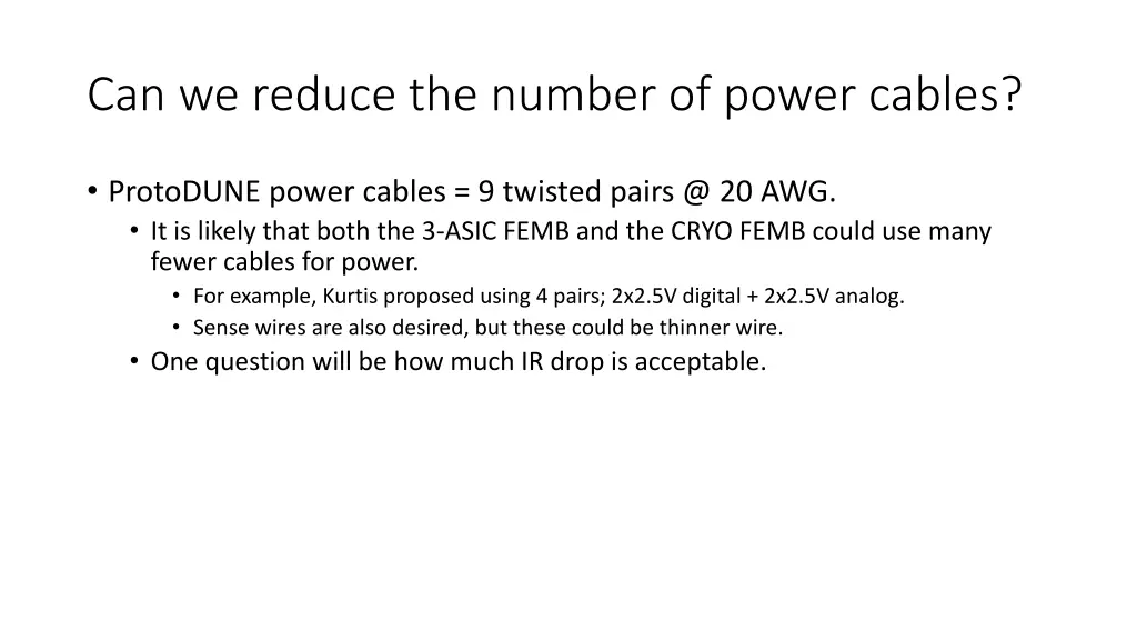 can we reduce the number of power cables