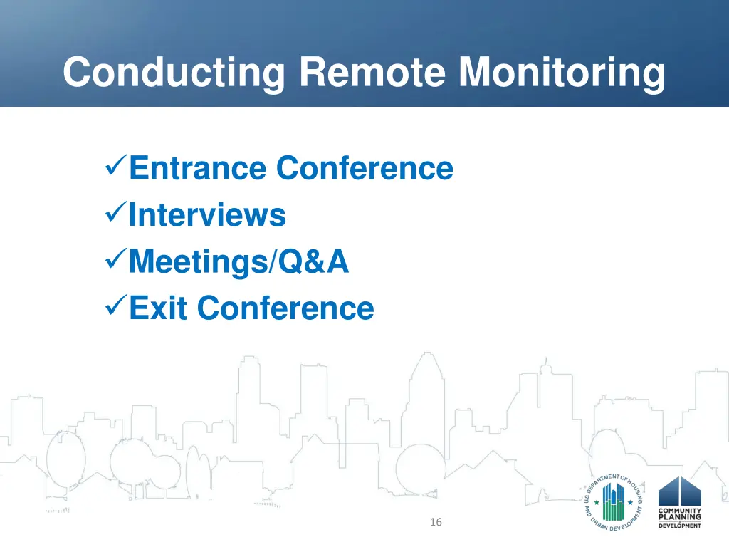 conducting remote monitoring