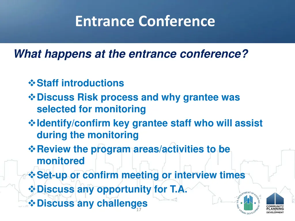 entrance conference