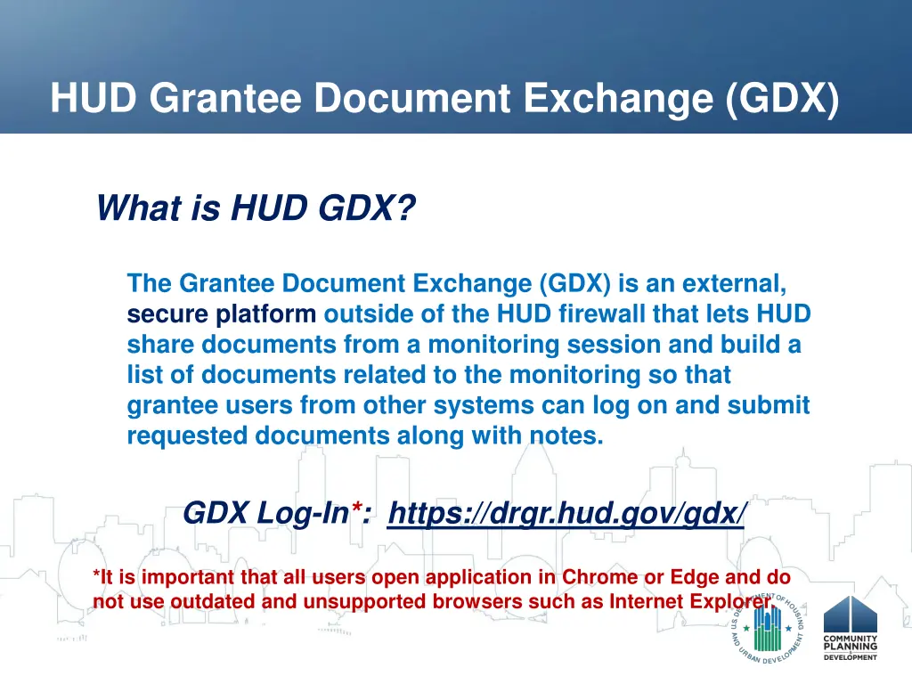 hud grantee document exchange gdx