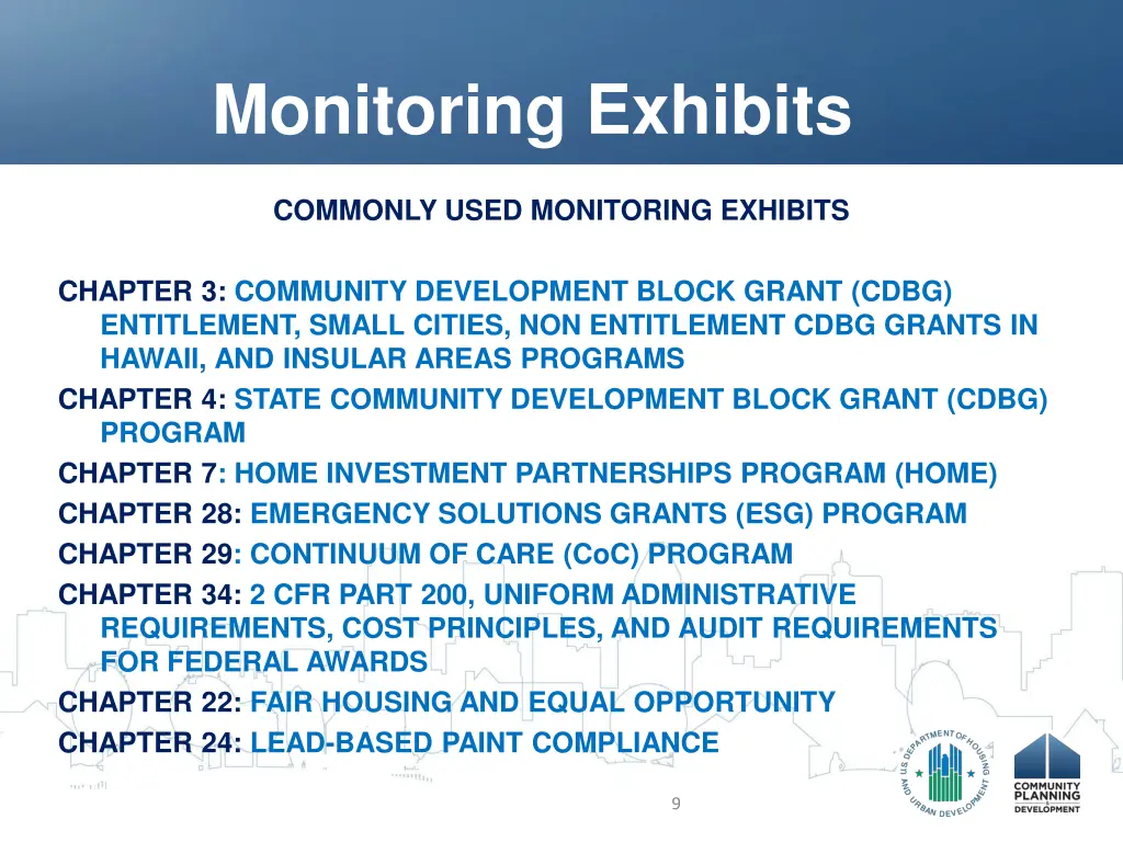 monitoring exhibits