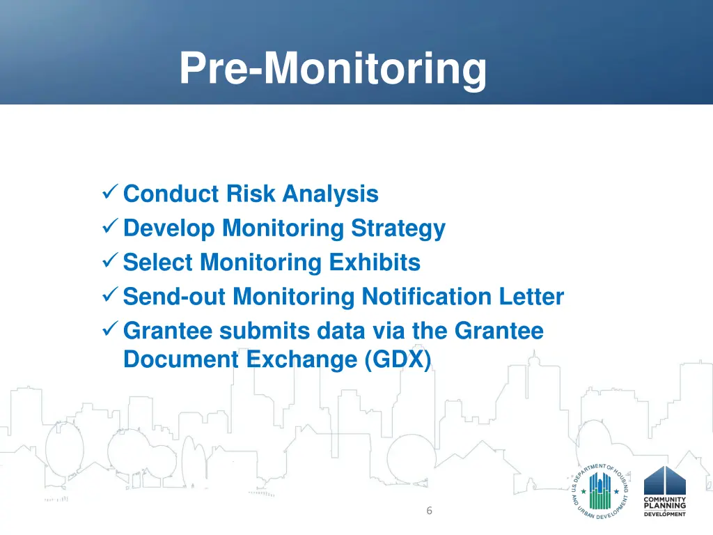 pre monitoring