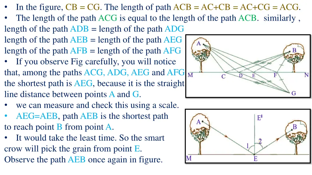 in the figure cb cg the length of path