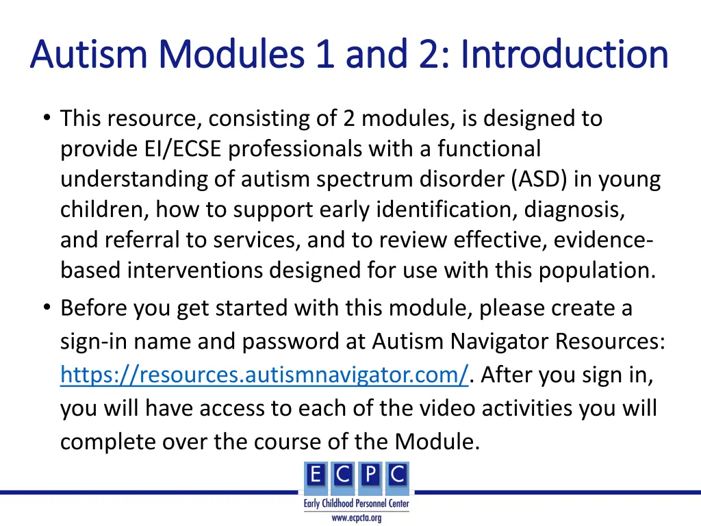 autism modules 1 and 2 introduction autism