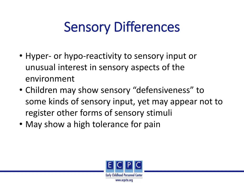 sensory differences sensory differences