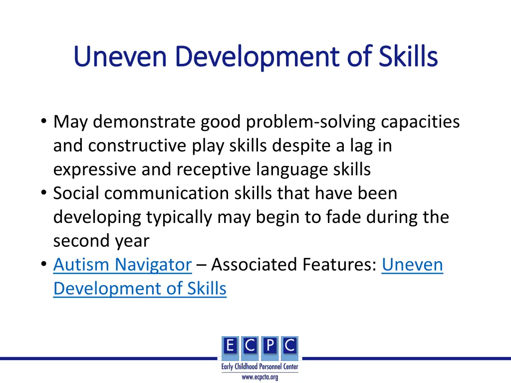 uneven development of skills uneven development