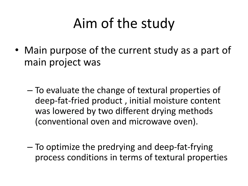 aim of the study
