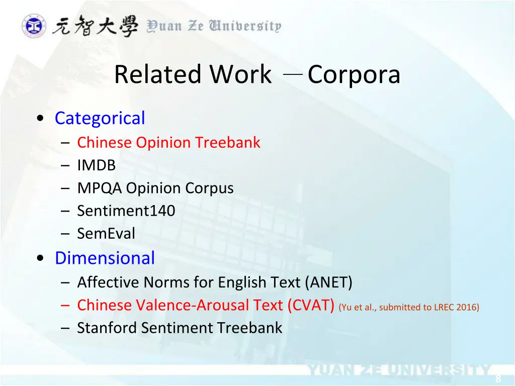 related work corpora