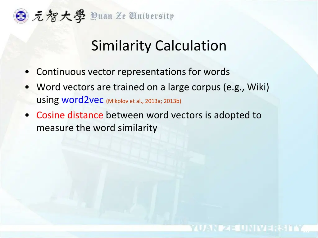similarity calculation