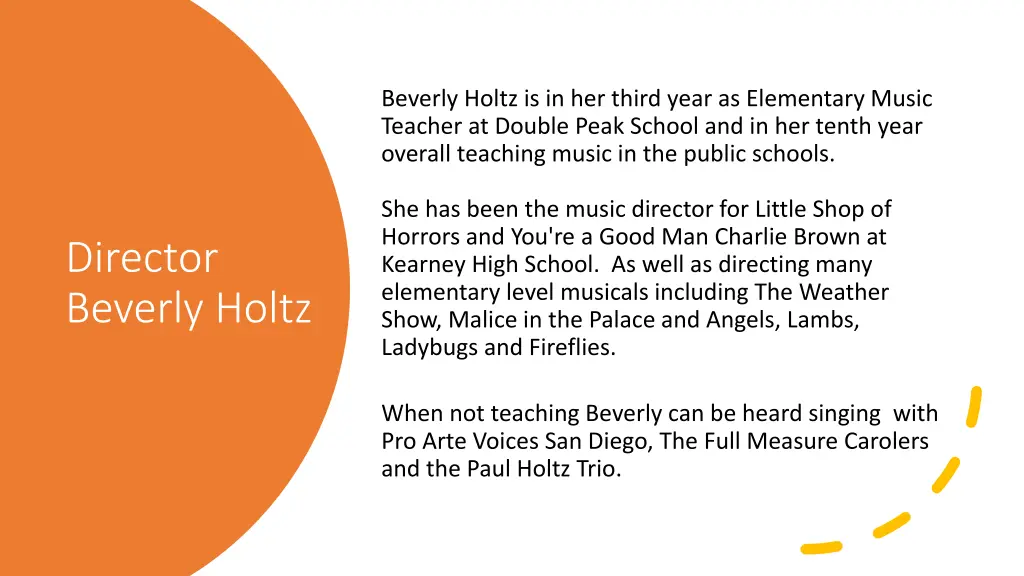 beverly holtz is in her third year as elementary
