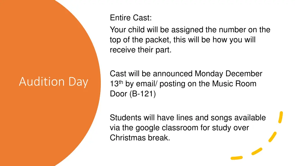 entire cast your child will be assigned