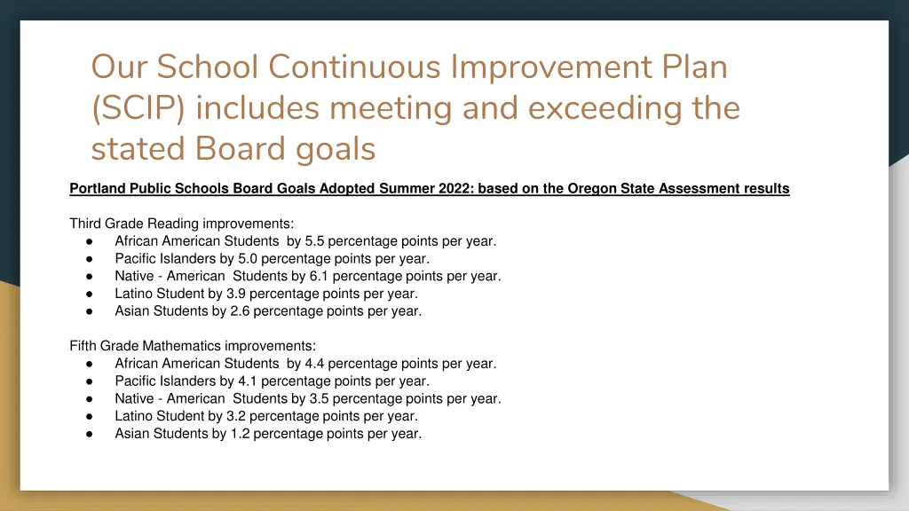 our school continuous improvement plan scip