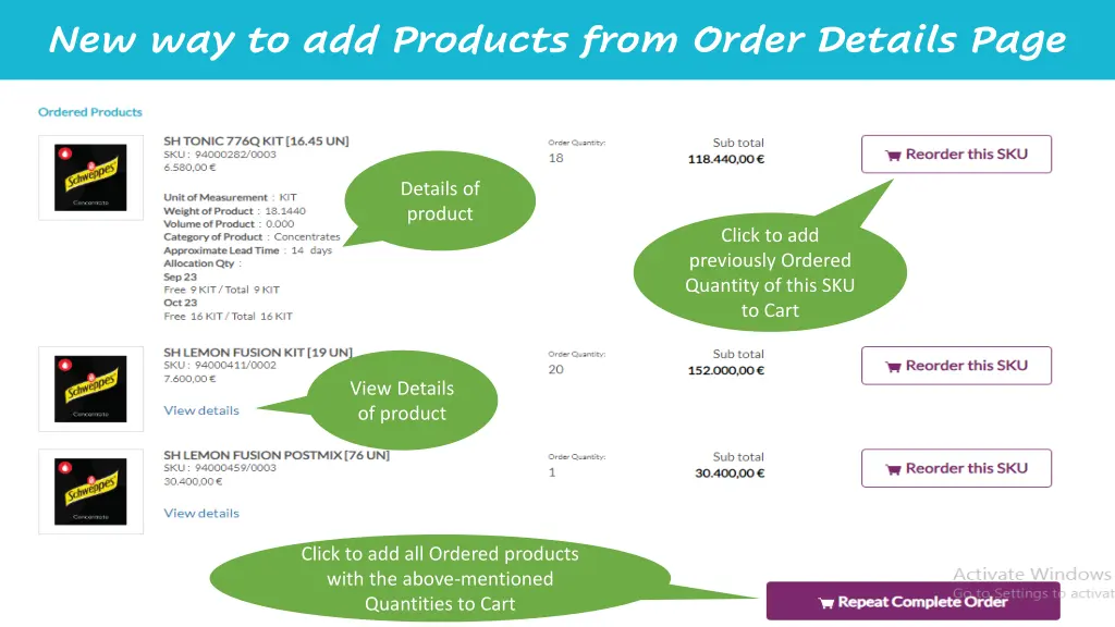new way to add products from order details page