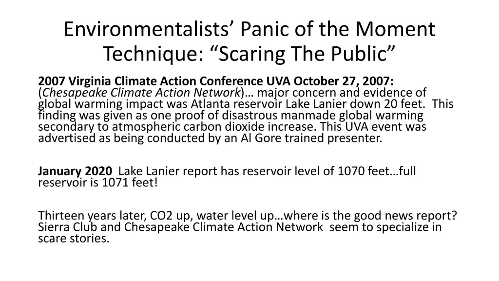 environmentalists panic of the moment technique