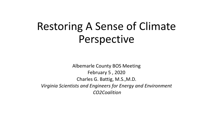 restoring a sense of climate perspective