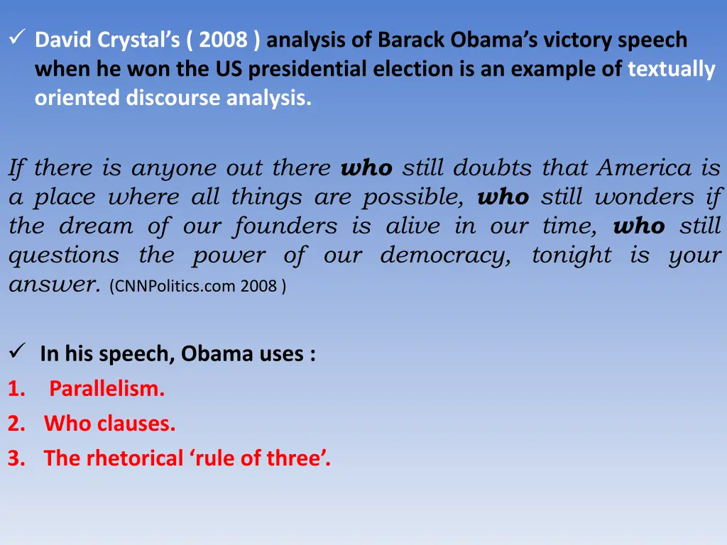 david crystal s 2008 analysis of barack obama
