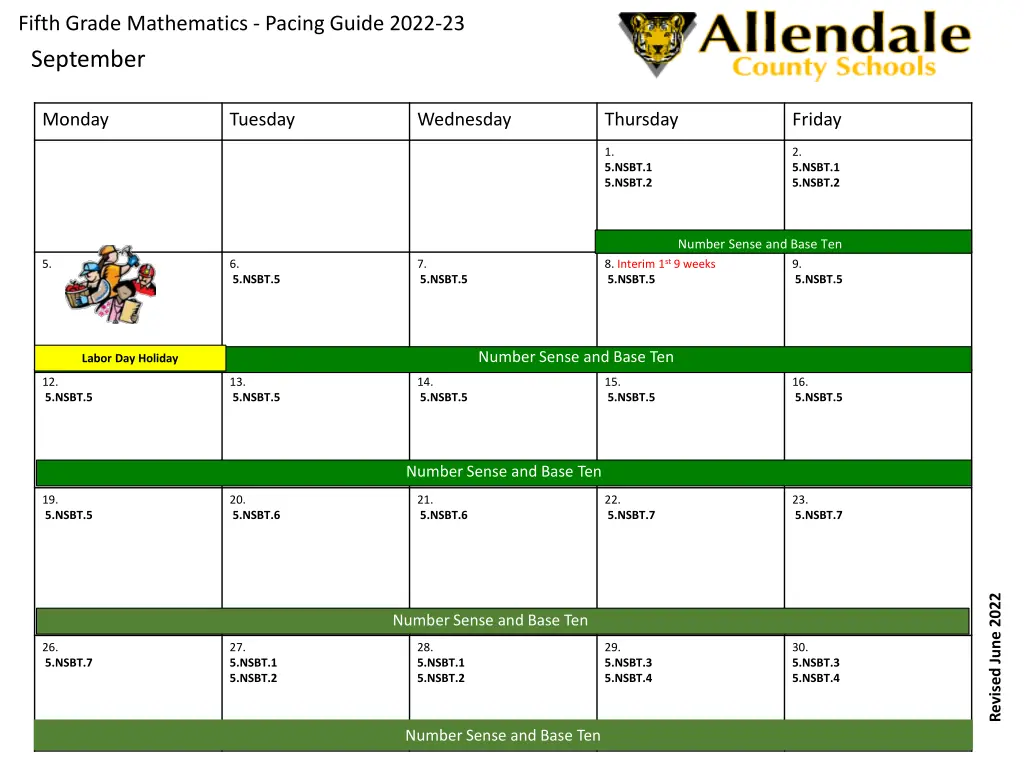 fifth grade mathematics pacing guide 2022 23 1