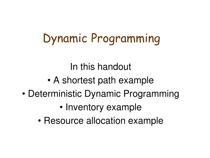 dynamic programming