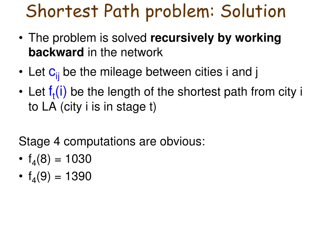 shortest path problem solution