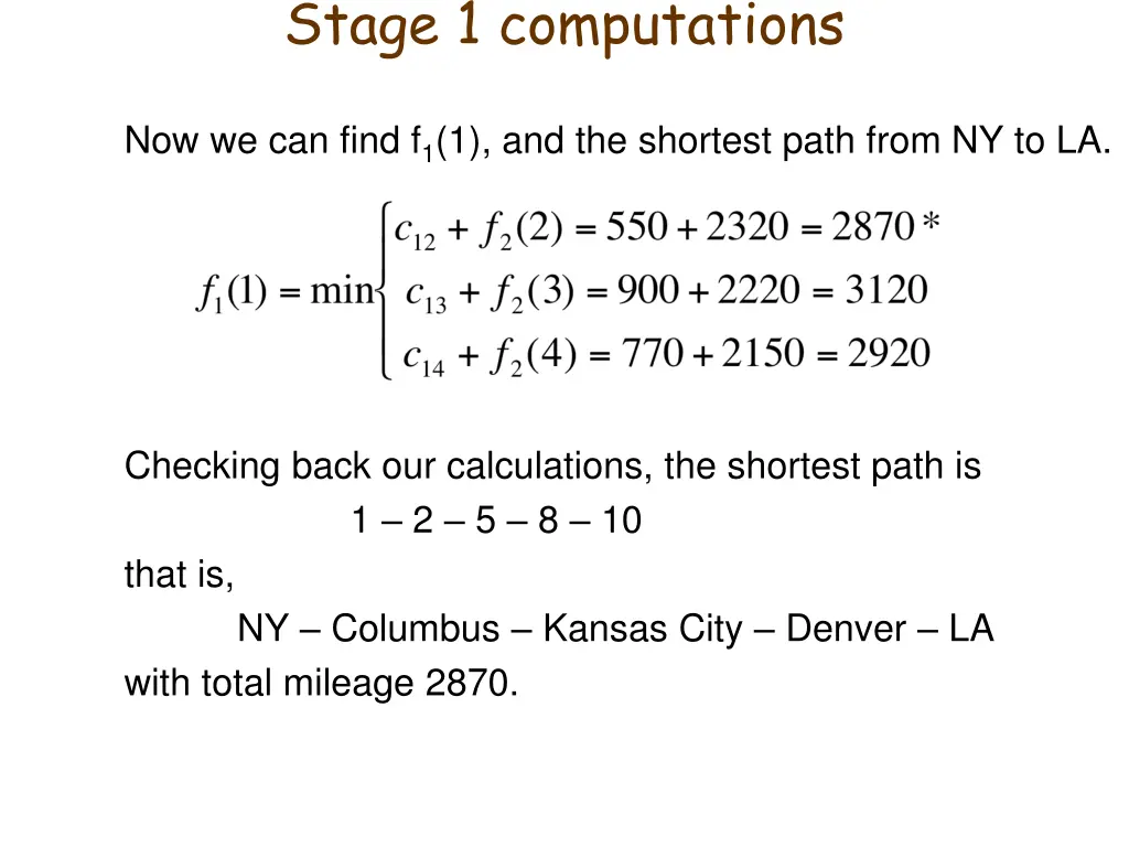 stage 1 computations