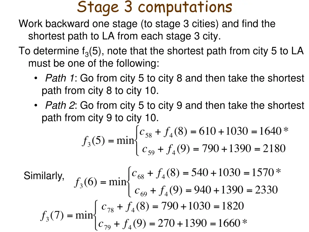 stage 3 computations work backward one stage