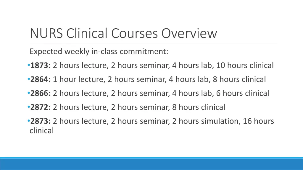 nurs clinical courses overview