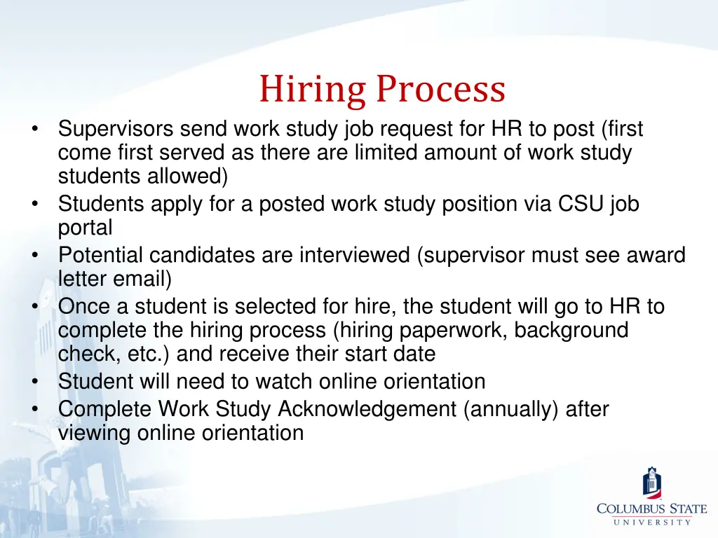 hiring process