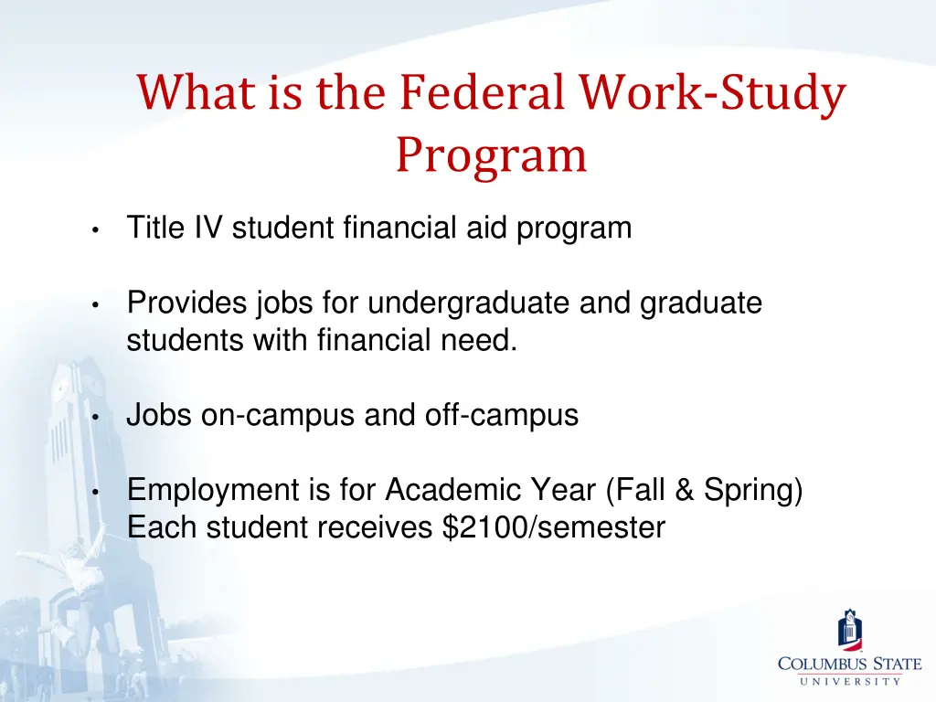 what is the federal work study program