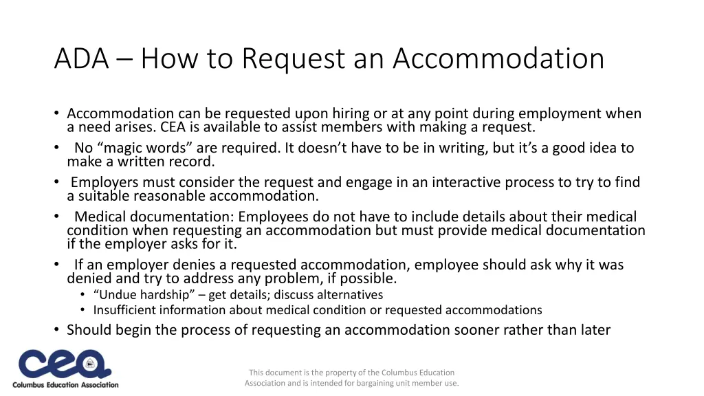 ada how to request an accommodation