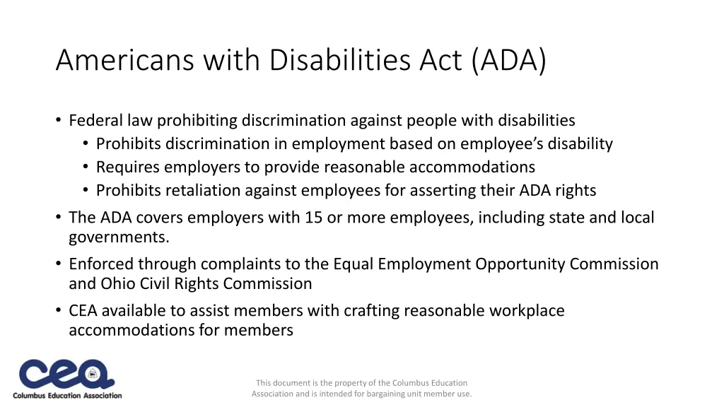 americans with disabilities act ada