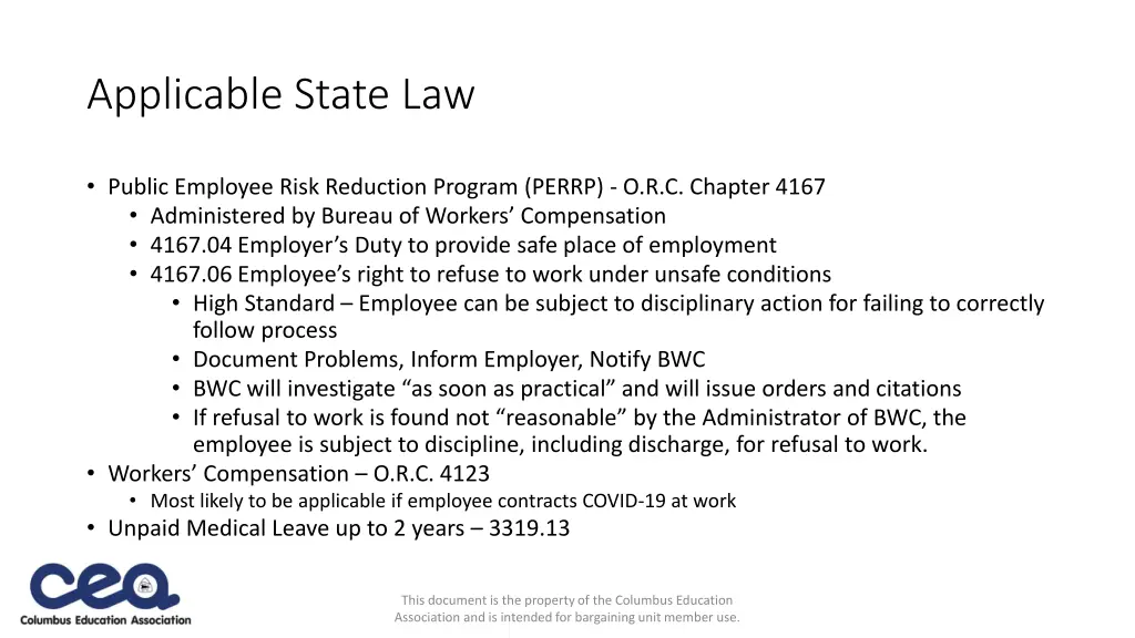 applicable state law