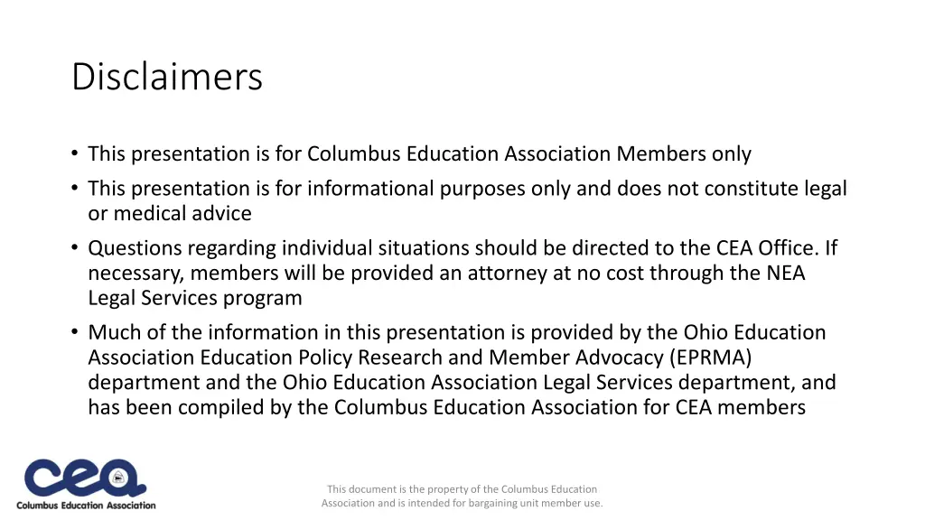 disclaimers