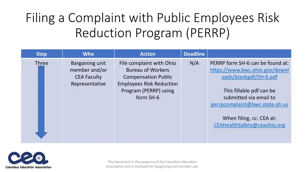 filing a complaint with public employees risk
