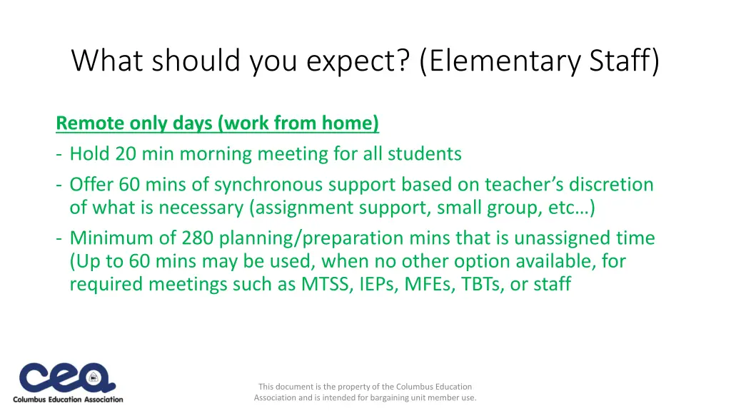 what should you expect elementary staff 1