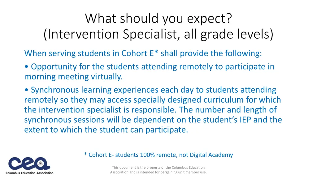what should you expect intervention specialist