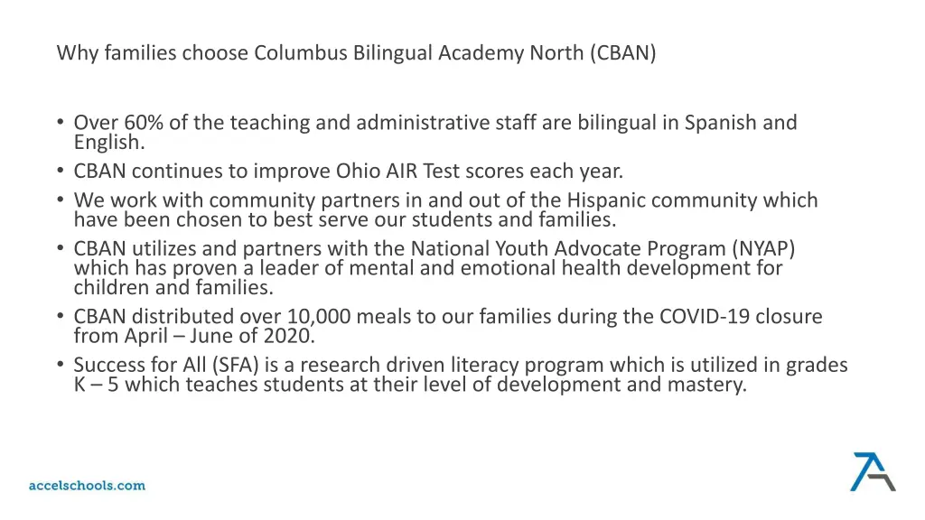 why families choose columbus bilingual academy