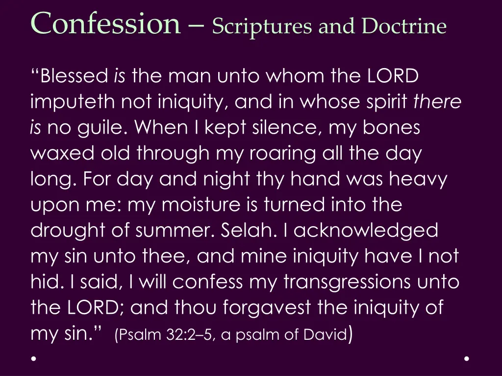 confession scriptures and doctrine 7