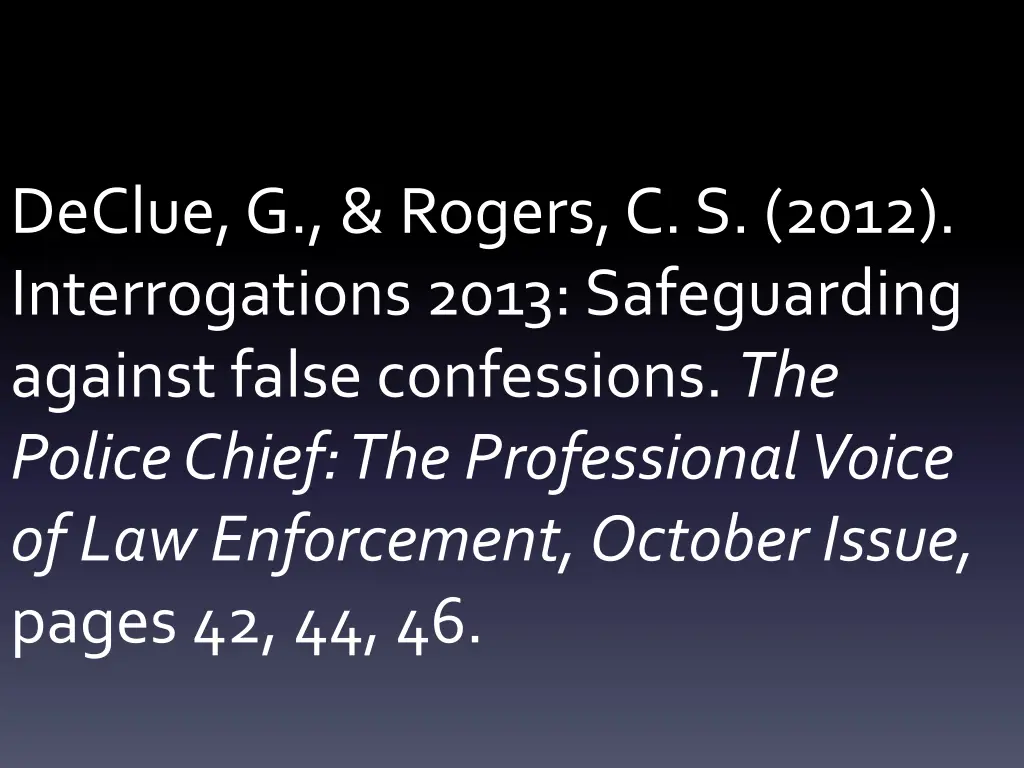 declue g rogers c s 2012 interrogations 2013