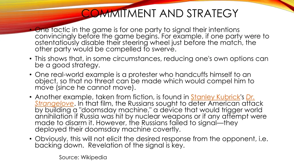 commitment and strategy