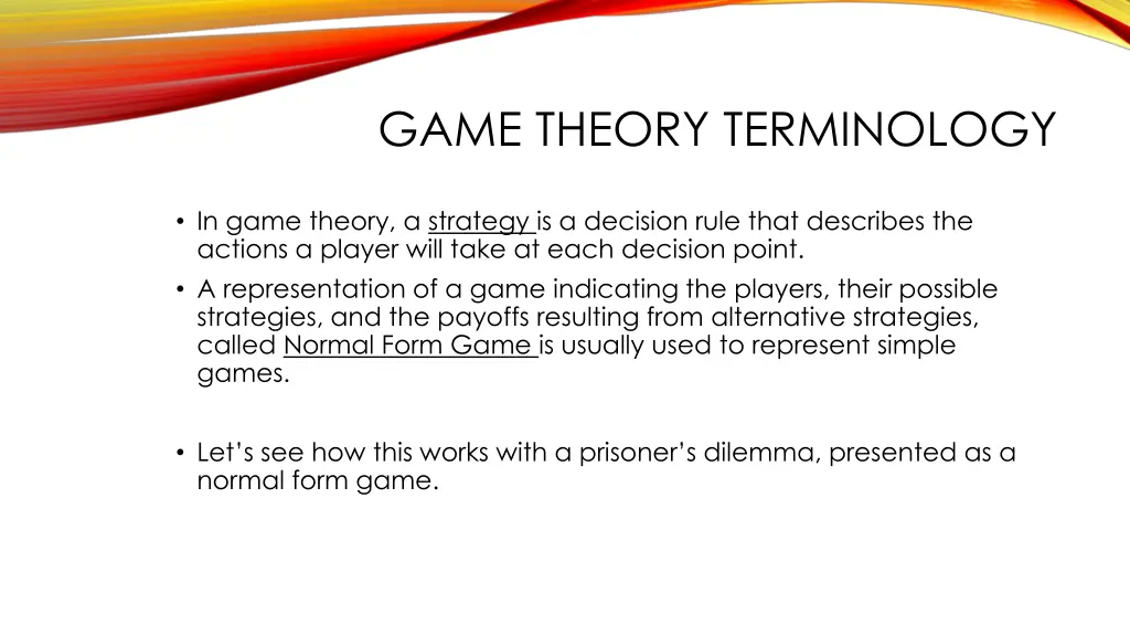 game theory terminology