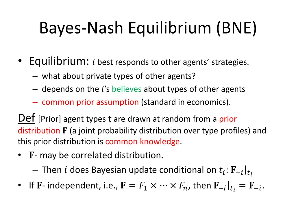bayes nash equilibrium bne