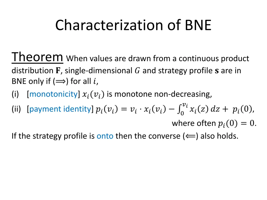 characterization of bne