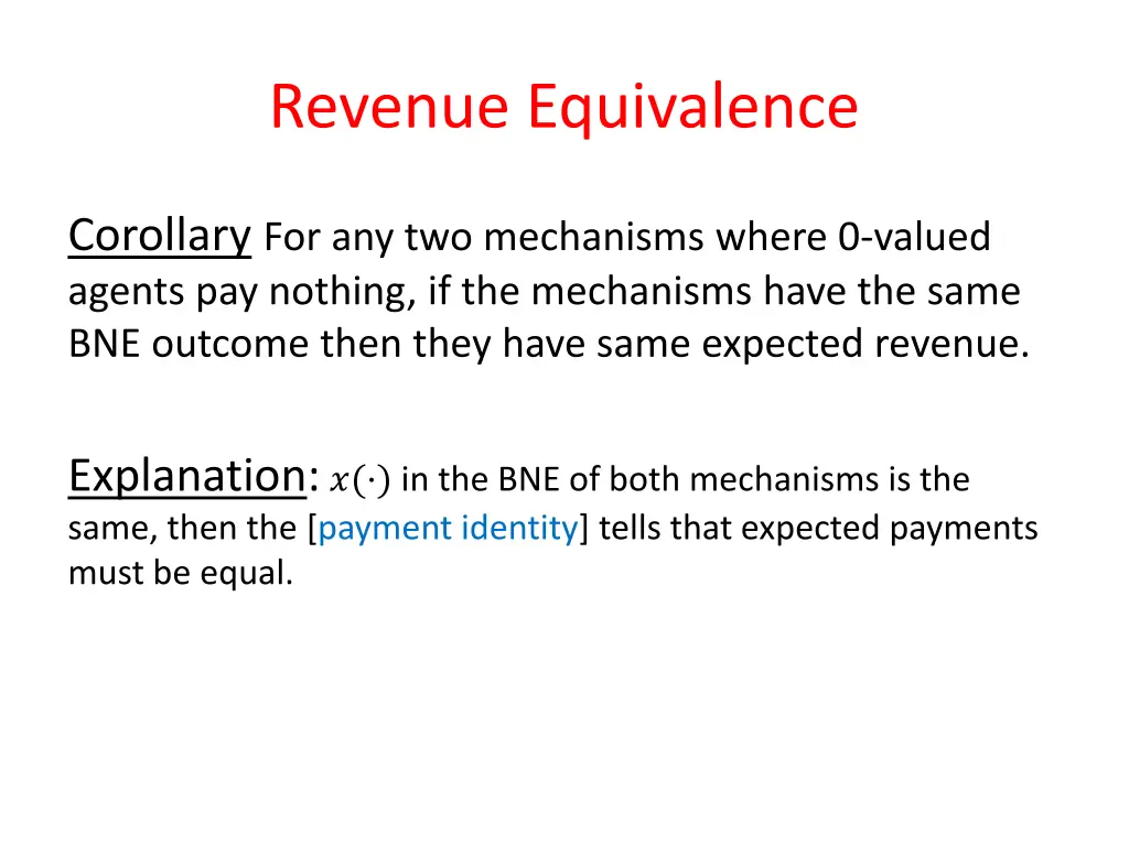 revenue equivalence