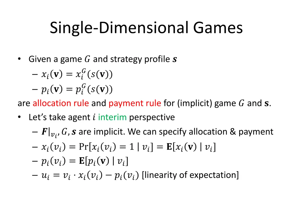 single dimensional games 1
