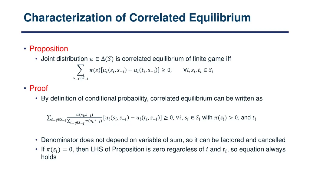 characterization of correlated equilibrium